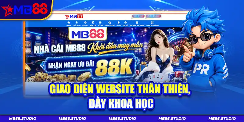 Giao diện website thân thiện, đầy khoa học